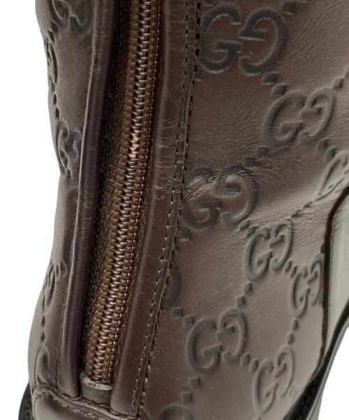 GUCCI（グッチ）GUCCI (グッチ) GG柄ロングブーツ ブラウン サイズ:36 1/2の古着・服飾アイテム