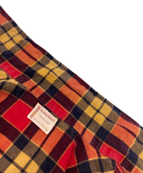 TOWN CRAFT（タウンクラフト）TOWN CRAFT (タウンクラフト) チェックシャツ オレンジ×レッド サイズ:XLの古着・服飾アイテム