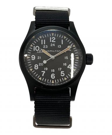 値下げ！【未使用品】HAMILTON カーキフィールドBLACK STRAP 中古・古着通販】HAMILTON (ハミルトン) カーキフィールドメカニカル