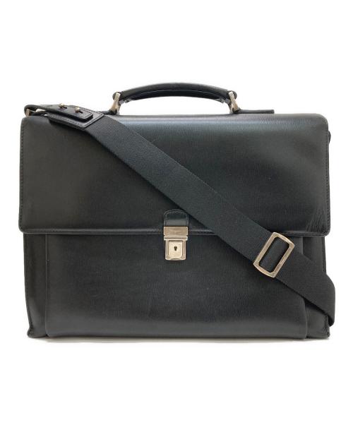 Salvatore Ferragamo（サルヴァトーレ フェラガモ）Salvatore Ferragamo (サルヴァトーレ フェラガモ) レザー2WAYブリーフケース ブラックの古着・服飾アイテム
