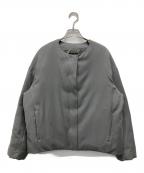 23区ニジュウサンク）の古着「ノーカラーダウンジャケット」｜グレー