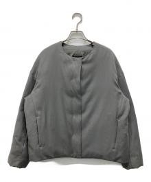 23区（ニジュウサンク）の古着「ノーカラーダウンジャケット」｜グレー