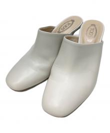 TOD'S（トッズ）の古着「65 レザーミュール」｜ホワイト