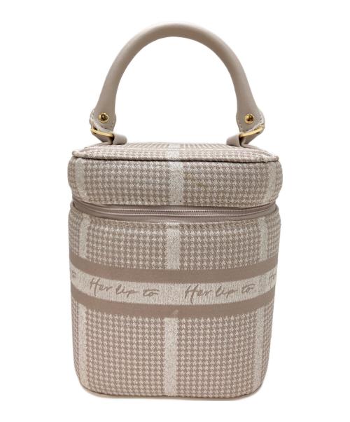 HER LIP TO（ハーリップトゥ）HER LIP TO (ハーリップトゥ) Jacquard Vanity Bag ピンクの古着・服飾アイテム