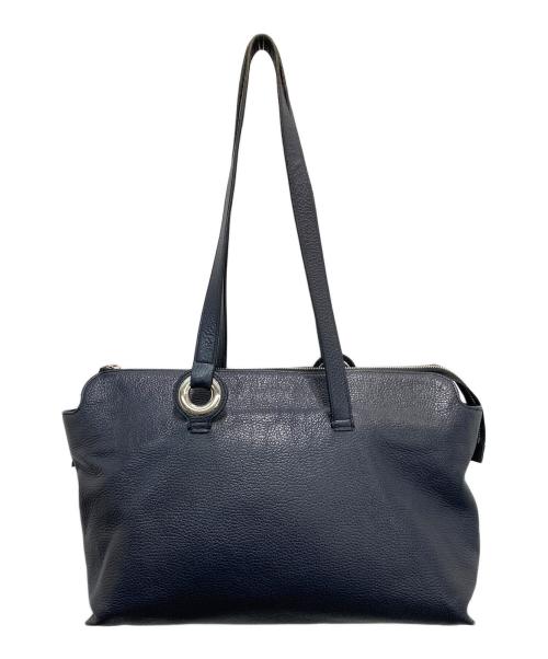 JIL SANDER NAVY（ジルサンダー ネイビー）JIL SANDER NAVY (ジルサンダー ネイビー) レザーハンドバッグ ネイビーの古着・服飾アイテム