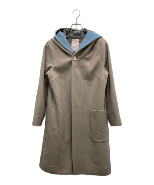 Pal'las Palace（パラスパレス）Pal'las Palace (パラスパレス) フーデッド比翼ロングコート ベージュ サイズ:3の古着・服飾アイテム