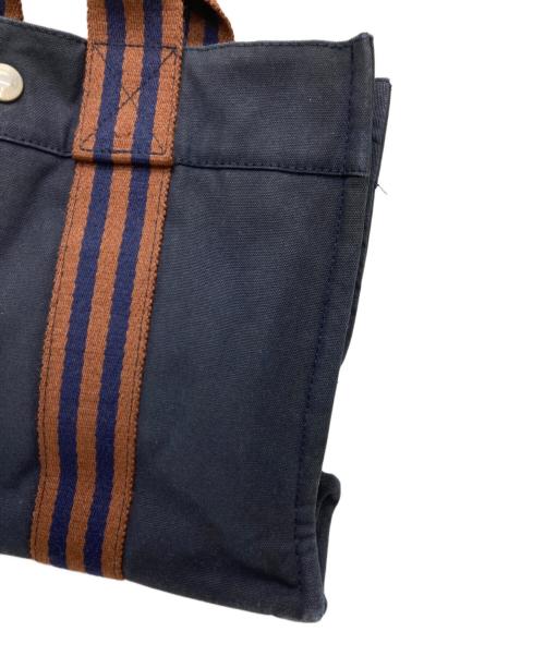 HERMES（エルメス）HERMES (エルメス) ハンドバッグ ブラウン×ネイビーの古着・服飾アイテム