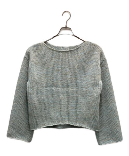 Conte（コンテ）Conte (コンテ) ミックス ボートネックニット ブルー サイズ:freeの古着・服飾アイテム