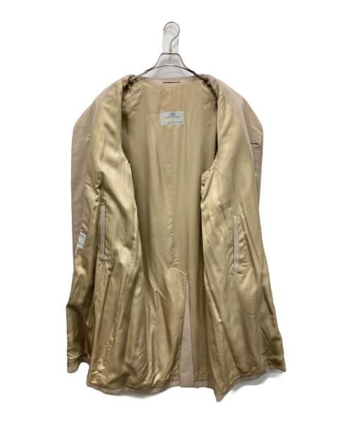 Aquascutum（アクアスキュータム）Aquascutum (アクアスキュータム) 比翼ステンカラーコート ベージュ サイズ:不明（実寸参照）の古着・服飾アイテム