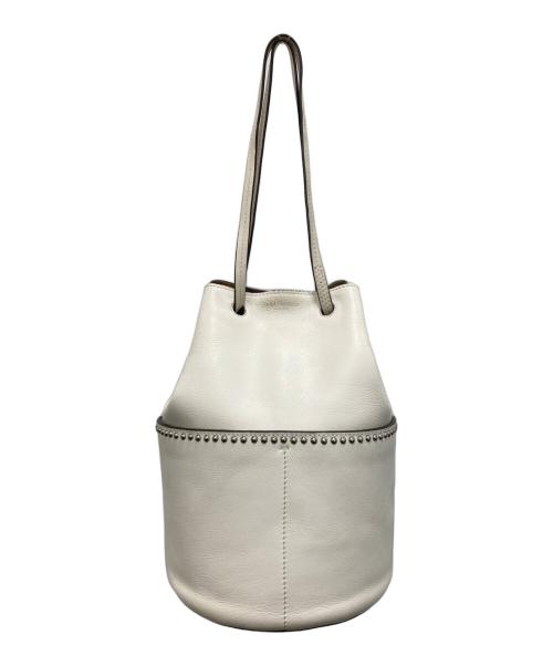 J&M DAVIDSON（ジェイ＆エム デヴィッドソン）J&M DAVIDSON (ジェイ＆エム デヴィッドソン) ミニデイジー スタッズ ハンドバッグ ホワイトの古着・服飾アイテム