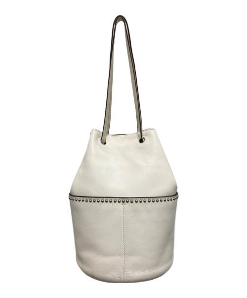 J&M DAVIDSON（ジェイ＆エム デヴィッドソン）J&M DAVIDSON (ジェイ＆エム デヴィッドソン) ミニデイジー スタッズ ハンドバッグ ホワイトの古着・服飾アイテム