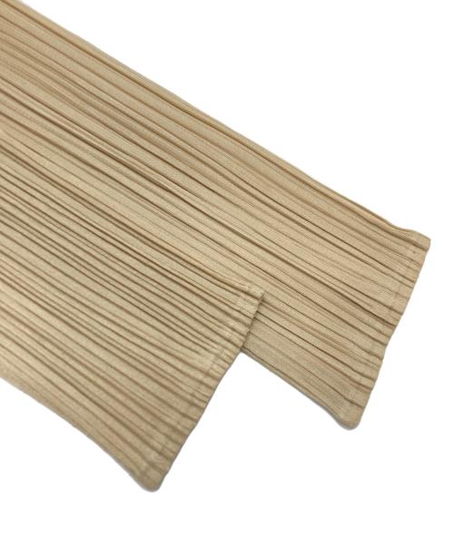 PLEATS PLEASE（プリーツプリーズ）PLEATS PLEASE (プリーツプリーズ) プリーツノーカラージャケット ベージュ サイズ:3の古着・服飾アイテム