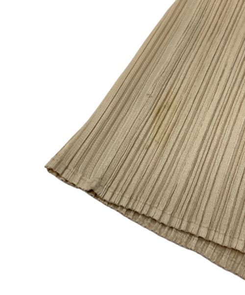 PLEATS PLEASE（プリーツプリーズ）PLEATS PLEASE (プリーツプリーズ) プリーツノーカラージャケット ベージュ サイズ:3の古着・服飾アイテム