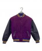 ATHLETIC HOUSEアスレチック ハウス）の古着「レザー切替スタジャン」｜パープル