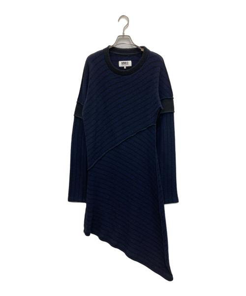 MM6 Maison Margiela（エムエムシックスメゾンマルジェラ）MM6 Maison Margiela (エムエムシックスメゾンマルジェラ) Stripes Wool Long Sleeves Medium Dresses ネイビー サイズ:Mの古着・服飾アイテム