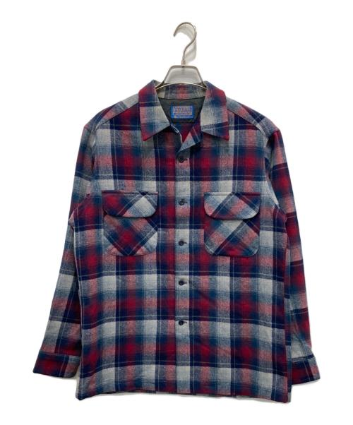 PENDLETON（ペンドルトン）PENDLETON (ペンドルトン) オンブレチェックシャツ レッド×ネイビー サイズ:Mの古着・服飾アイテム
