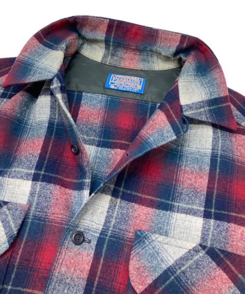 PENDLETON（ペンドルトン）PENDLETON (ペンドルトン) オンブレチェックシャツ レッド×ネイビー サイズ:Mの古着・服飾アイテム