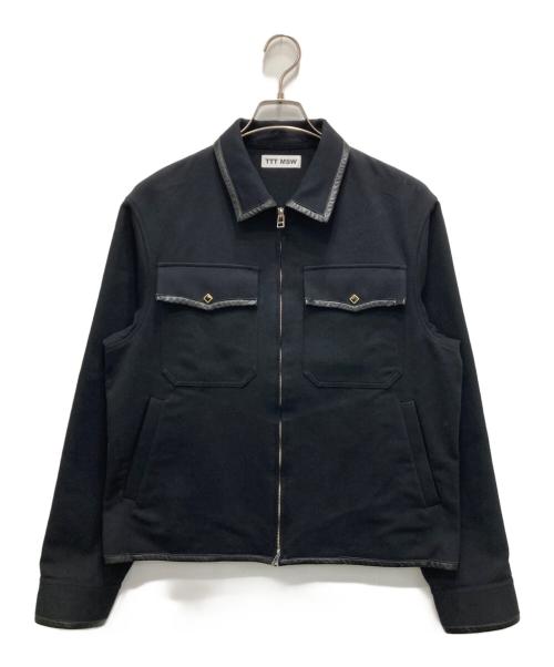 TTT MSW（ティー）TTT MSW (ティー) Wool Leather Piping Jacket ブラック サイズ:Lの古着・服飾アイテム
