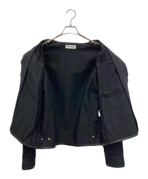 TTT MSW（ティー）TTT MSW (ティー) Wool Leather Piping Jacket ブラック サイズ:Lの古着・服飾アイテム