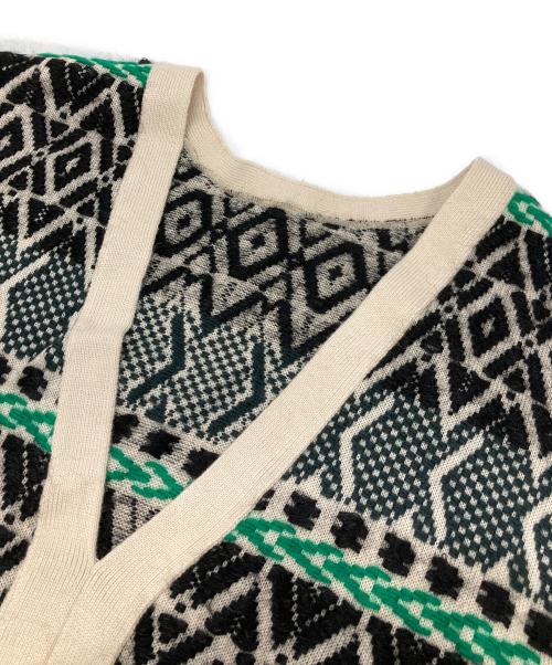 sara mallika（サラマリカ）sara mallika (サラマリカ) 2wayジャガードニット ベージュ サイズ:不明（実寸参照）の古着・服飾アイテム