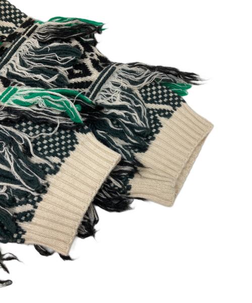 sara mallika（サラマリカ）sara mallika (サラマリカ) 2wayジャガードニット ベージュ サイズ:不明（実寸参照）の古着・服飾アイテム