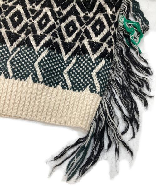 sara mallika（サラマリカ）sara mallika (サラマリカ) 2wayジャガードニット ベージュ サイズ:不明（実寸参照）の古着・服飾アイテム