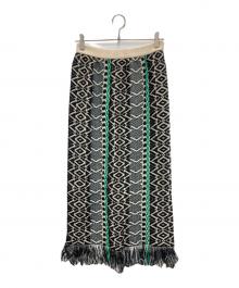 sara mallika（サラマリカ）の古着「ジャガードニットスカート」｜ベージュ