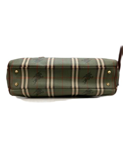 Burberry's（バーバリー）Burberry's (バーバリーズ) PVCレザーチェックトートバッグ オリーブの古着・服飾アイテム