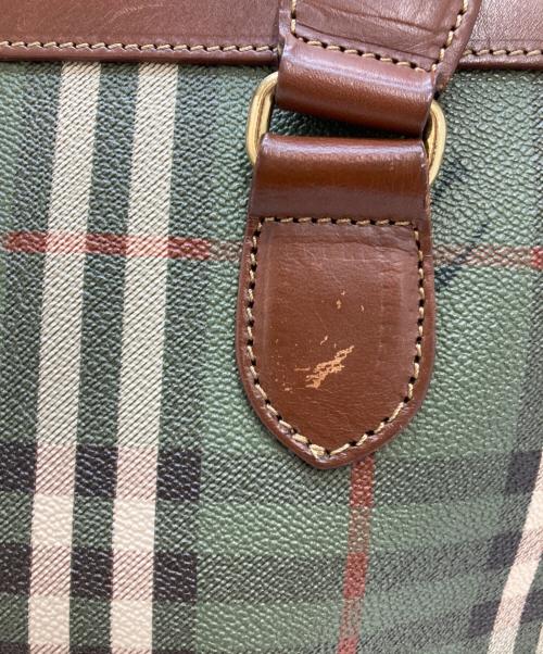 Burberry's（バーバリー）Burberry's (バーバリーズ) PVCレザーチェックトートバッグ オリーブの古着・服飾アイテム