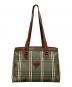 Burberry's（バーバリーズ）の古着「PVCレザーチェックトートバッグ」｜オリーブ