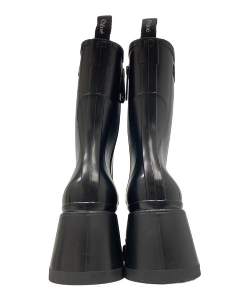 Chloe（クロエ）Chloe (クロエ) BETTYサイドジップ スクエアトゥ レインブーツ ブラック サイズ:37の古着・服飾アイテム