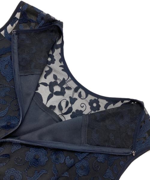 ANAYI（アナイ）ANAYI (アナイ) ホップフラワーレースフレアワンピース ブラック サイズ:38の古着・服飾アイテム