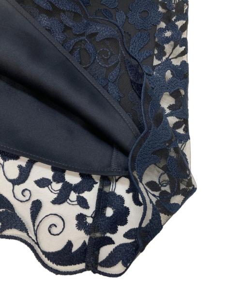 ANAYI（アナイ）ANAYI (アナイ) ホップフラワーレースフレアワンピース ブラック サイズ:38の古着・服飾アイテム