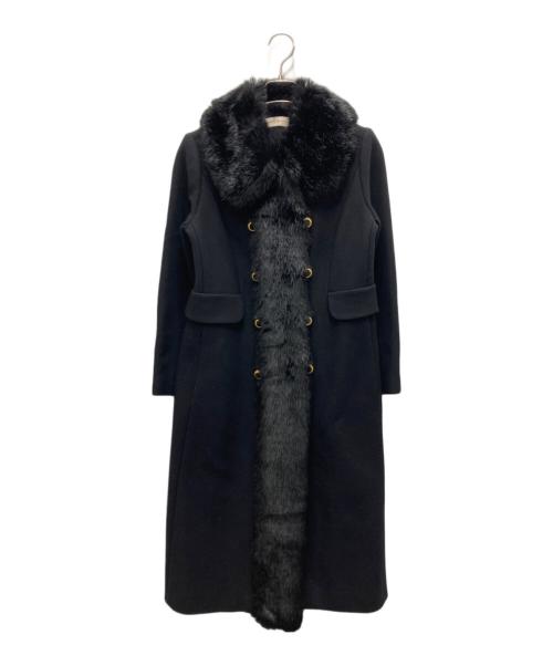 TORY BURCH（トリーバーチ）TORY BURCH (トリーバーチ) ファー付ナポレオンコート ブラック サイズ:2の古着・服飾アイテム