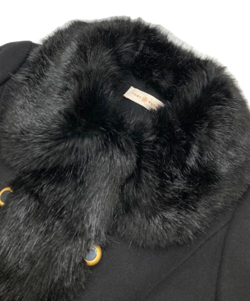 TORY BURCH（トリーバーチ）TORY BURCH (トリーバーチ) ファー付ナポレオンコート ブラック サイズ:2の古着・服飾アイテム