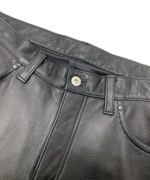 KADOYA（カドヤ）KADOYA (カドヤ) カウレザーパンツ ブラック サイズ:W33の古着・服飾アイテム