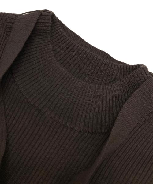 BLUE LABEL CRESTBRIDGE（ブルーレーベルクレストブリッジ）BLUE LABEL CRESTBRIDGE (ブルーレーベルクレストブリッジ) チェックニットワンピース ブラウン サイズ:38の古着・服飾アイテム