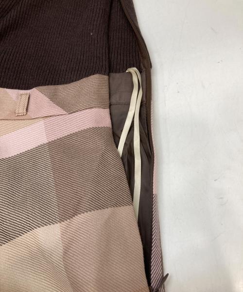 BLUE LABEL CRESTBRIDGE（ブルーレーベルクレストブリッジ）BLUE LABEL CRESTBRIDGE (ブルーレーベルクレストブリッジ) チェックニットワンピース ブラウン サイズ:38の古着・服飾アイテム