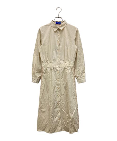 BLUE LABEL CRESTBRIDGE（ブルーレーベルクレストブリッジ）BLUE LABEL CRESTBRIDGE (ブルーレーベルクレストブリッジ) サイドレースシャツワンピース ベージュ サイズ:38の古着・服飾アイテム
