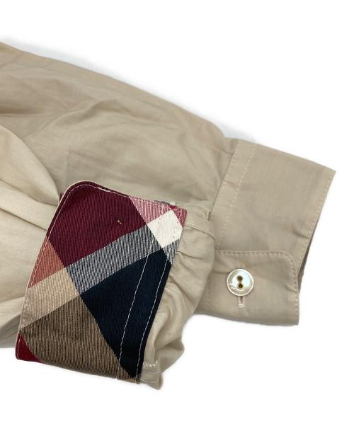 BLUE LABEL CRESTBRIDGE（ブルーレーベルクレストブリッジ）BLUE LABEL CRESTBRIDGE (ブルーレーベルクレストブリッジ) サイドレースシャツワンピース ベージュ サイズ:38の古着・服飾アイテム