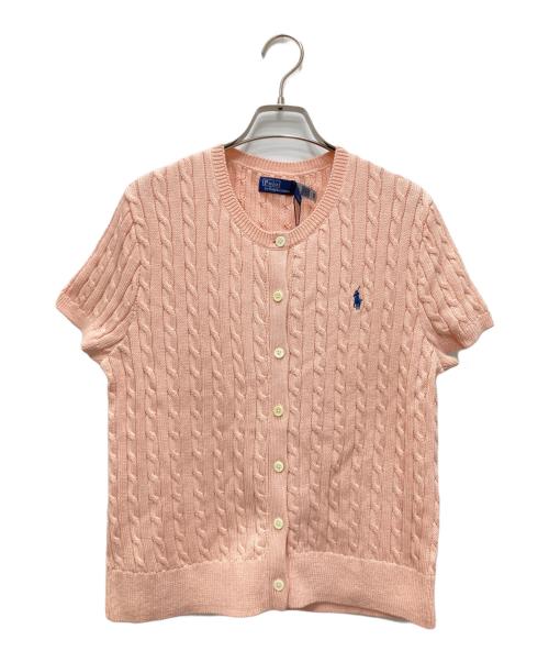 POLO RALPH LAUREN（ポロ・ラルフローレン）POLO RALPH LAUREN (ポロ・ラルフローレン) ケーブルニットカーディガン ピンク サイズ:XL 未使用品の古着・服飾アイテム