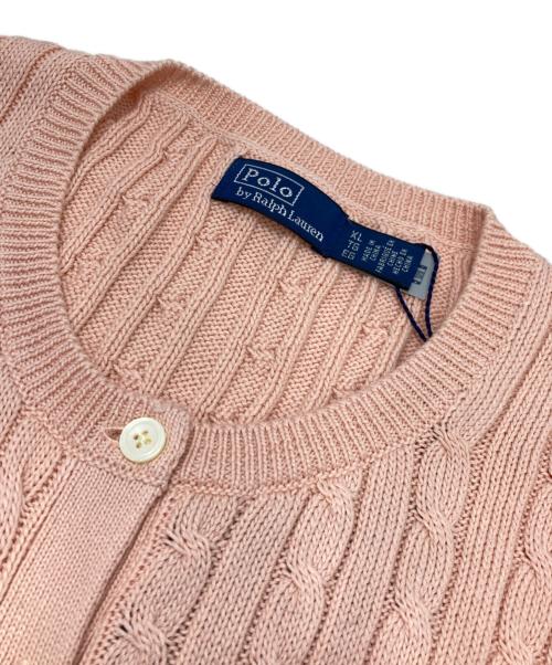 POLO RALPH LAUREN（ポロ・ラルフローレン）POLO RALPH LAUREN (ポロ・ラルフローレン) ケーブルニットカーディガン ピンク サイズ:XL 未使用品の古着・服飾アイテム
