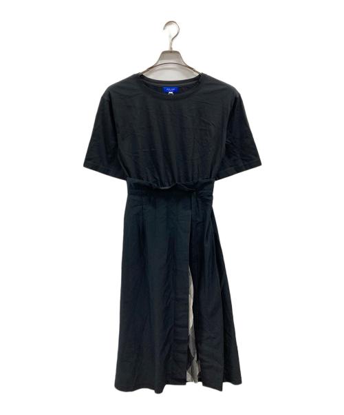 BLUE LABEL CRESTBRIDGE（ブルーレーベルクレストブリッジ）BLUE LABEL CRESTBRIDGE (ブルーレーベルクレストブリッジ) チェック切替半袖ワンピース ブラック サイズ:38の古着・服飾アイテム