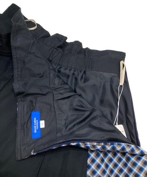 BLUE LABEL CRESTBRIDGE（ブルーレーベルクレストブリッジ）BLUE LABEL CRESTBRIDGE (ブルーレーベルクレストブリッジ) チェック切替ロングスカート ブラック サイズ:38の古着・服飾アイテム