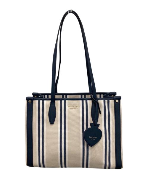 Kate Spade（ケイトスペード）Kate Spade (ケイトスペード) マーケット ミディアム トートバッグ ベージュ×ネイビーの古着・服飾アイテム