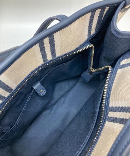 Kate Spade（ケイトスペード）Kate Spade (ケイトスペード) マーケット ミディアム トートバッグ ベージュ×ネイビーの古着・服飾アイテム