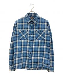 RRL（ダブルアールエル）の古着「オンブレチェックネルシャツ」｜ブルー
