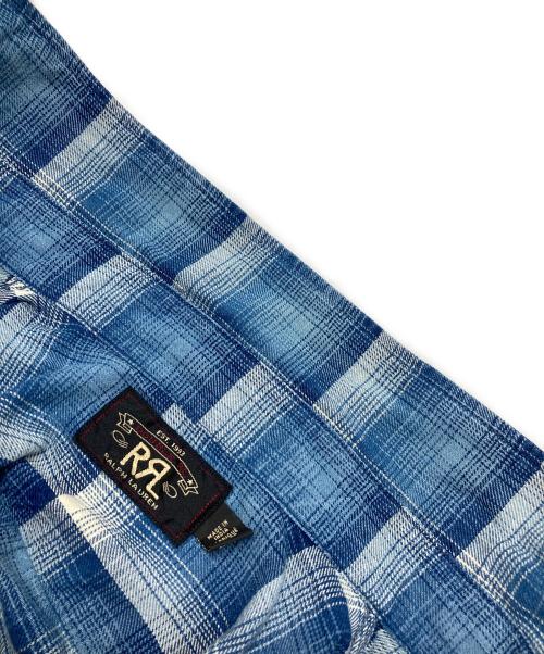 RRL（ダブルアールエル）RRL (ダブルアールエル) オンブレチェックネルシャツ ブルー サイズ:170の古着・服飾アイテム