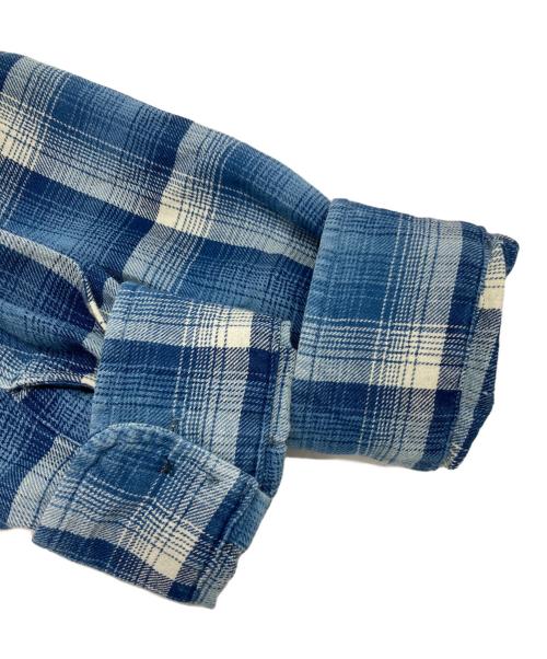RRL（ダブルアールエル）RRL (ダブルアールエル) オンブレチェックネルシャツ ブルー サイズ:170の古着・服飾アイテム