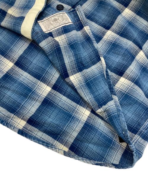 RRL（ダブルアールエル）RRL (ダブルアールエル) オンブレチェックネルシャツ ブルー サイズ:170の古着・服飾アイテム